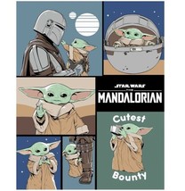 Sw Mando Montage Baby Yoda Disney Plush Blanket Softy And Warm Twin (60”x80”) - £35.24 GBP