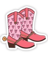 Pink and Heart Cowboy Boots Vinyl Sticker - €3,41 EUR