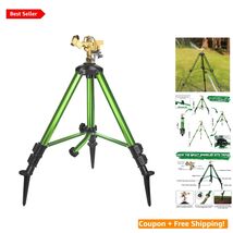 High-Efficiency 360° Impact Sprinkler with Tripod - Ideal for Lawns &amp; Ga... - $61.33