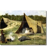 Albert Bierstadt Native Americans Painting Ceramic Tile Mural BTZ00432 - $2,246.58 MXN+