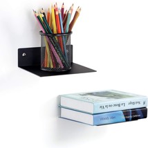 Black, Metal Small Floating Shelf Set Of 2 Pack, Invisible, By Elskerandhome. - £34.87 GBP