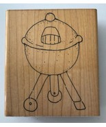 Kettle Barbecue Rubber Stamp by JRL Design 3.25 x 2 Wood Mounted - £1.94 GBP