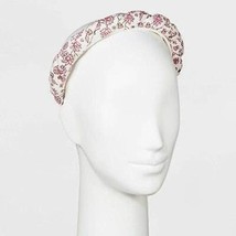 Puffy Braided Headband Floral Print - Ditsy White Pink Flowers Universal... - £7.83 GBP