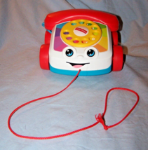 Vintage FP Child&#39;s Pull Toy-Rotary Telephone w/Cord-Moving Eyes-2015 - £10.73 GBP