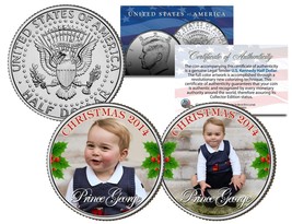 Prince George * 2014 Christmas * Colorized Jfk Kennedy Half Dollar Us 2-Coin Set - £10.43 GBP