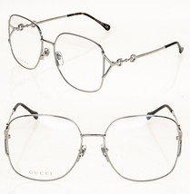 GUCCI Horsebit 1019 Silver Oversized Eyeglasses 58mm GG1019O 002 Optical Unisex - £279.67 GBP