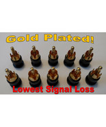 GOLD! - 10 RCA SHIELDED SHORTING CAPS PLUGS RF/EMI &amp; NOISE CANCELING PRO... - £9.77 GBP