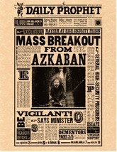 Harry Potter Daily Prophet Mass Breakout From Azkaban Bellatrix Poster Replica - £1.65 GBP