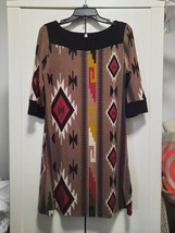 Gilli Women&#39;s Tunic Dress Aztec Tribal Print Sz L - $24.75