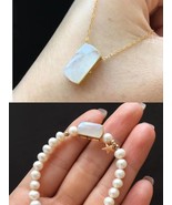 18K Solid Yellow Gold &amp; Natural Myanmar Icy White Jadeite Jade Box Pendant  - $248.00