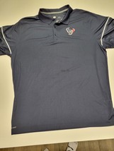 NIKE Dri Fit NFL Houston Texans On-Field Navy Blue Polo Golf Shirt Men's XXL - $17.56