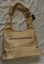 D&#39;eBo Faux Leather Soft Shoulder Bag Purse Beige New Medium Size Silver ... - £23.14 GBP