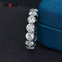 100 % 925 Sterling Silver 1 Row Full High Carbon Diamond Rings For Women Sparkli - £39.36 GBP