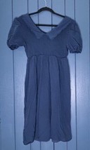Jodifl Navy Blue Peter Pan Collar Dress Medium Crepe Fabric Retro Mod Tr... - $14.85