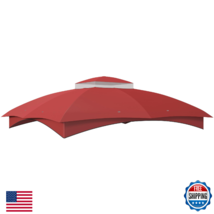 Outsunny 10x12 Gazebo Canopy Replacement 2-Tier Outdoor Cover Top Roof 8... - $81.27