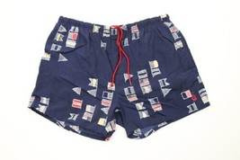 Vtg 90s Nautica Mens Large Sailing Flags All Over Print Lined Shorts Swim Trunks - £35.19 GBP