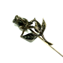 Anson Sterling Silver Rose Stick Scarf Hat Pin Gold Wash - $24.00