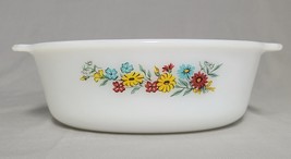 Anchor Hocking Fire King Spring Wreath 1 1/2 Qt Oven Ware Casserole Dish... - $13.06