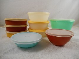 Lot of 9 Tupperware Bowls w/ lids - Cereal, Salad, Crisp It Lettuce, Wonderlier - £25.46 GBP