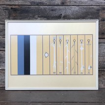 Vintage Gráfico Arte Estampado Nativo Americano Temática 1980&#39;s Enmarcado - $275.20