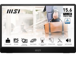 MSI Pro MP161 E2 Portable Monitor 15.6&quot; FHD IPS 1080p Built in Speakers ... - £159.86 GBP