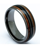 Tungsten, Whiskey Barrel, Guitar String Ring, 8mm Comfort Fit Wedding Band - $59.00