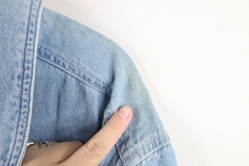 Vtg 90s Womens 20W Distressed Country Primitive Bear Flower Denim Button Shirt Item image 8