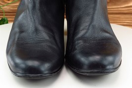 Softspots Boot Sz 8 M Mid-Calf Boots Almond Toe Black Leather Women - £19.83 GBP