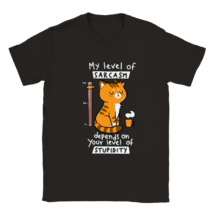 Kawaii cute cat lovers t shirt sarcasm level tee shirt feline coffee gif... - £21.88 GBP