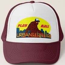 Urban Sasquatch PLAY BALLl Trucker Hat - Maroon (Wine) - $18.95