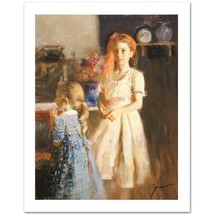 Pino S/N Embell Stretched Canvas &quot;Best Friends&quot; Beautiful young girls 40x32 coa - £2,661.19 GBP