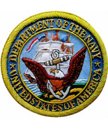 UNITED STATES DEPARTMENT OF NAVY BULLION BADGE HAND EMBROIDERED CP BRAND - $23.00