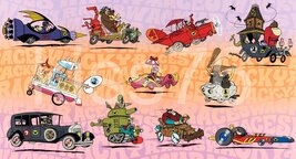 Hanna Barbera Wacky Races 36 x 19 Characters And Cars Custom Poster Clea... - $45.00