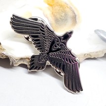 Raven Pin Badge Odin Viking Triquetra Brooch Morgan Le Fey Norse Pagan Badge - £5.22 GBP