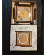 Bulova Emporia Bamboo Mantel Desk Clock Working B1667 Working Box NEW - £67.42 GBP