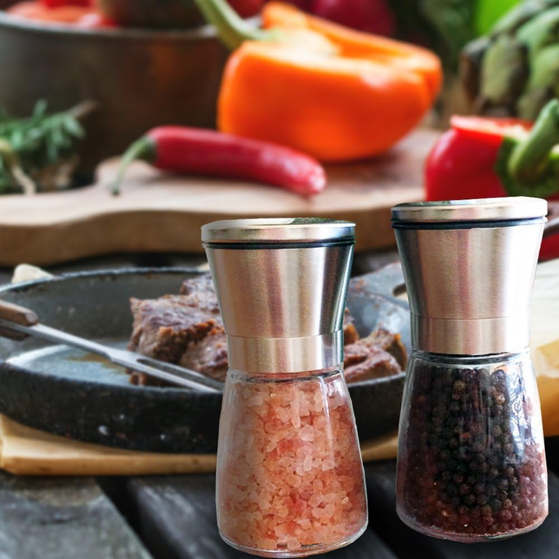 Salt and Pepper Shaker Grinder Set Stainless Steel Mill with Adjustable Coarsene Item image 2