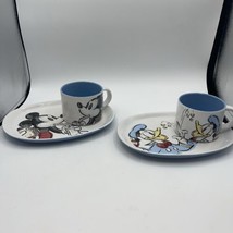 Disney Mickey Mouse &amp; Donald Duck Oval Plate And Matching Mug Soup Sandwich - £37.38 GBP