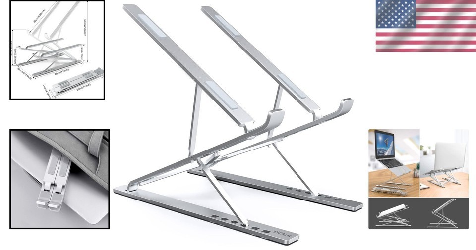 Adjustable Portable Aluminum Laptop Stand for 10" - 17" Devices - Ergonomic D... Item image 2