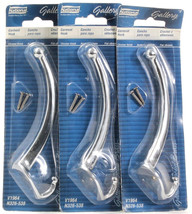 3 National Hardware Makers Gallery Garment Hook Set Chrome Finish V1964 N326-538 - $21.99