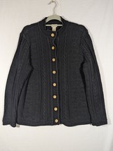 VTG LL BEAN Sweater Womens XL Cardigan Cable Knit Fair Isle Long Sleeve - $28.04