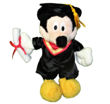 Kcare Mickey Mouse Graduation 7&quot; Plush Stuffed Disney Character Black Gown Toy - $7.20