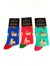 Sock Society DOGS Unisex Men Women Fun Casual Crew Funny Socks 3-Pack - $11.35