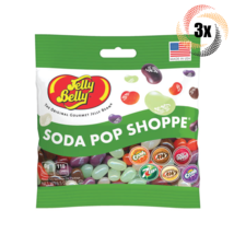 3x Bags | Jelly Belly Beans Soda Pop Shoppe Crush A&amp;W 7UP Flavor Candy |... - £13.18 GBP