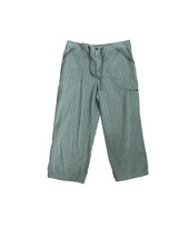 Vintage Sonoma Womens Size 12 Khaki Green Capri Cargo Pants Cotton 22&quot; I... - $11.88