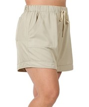Lydiane Sage Gray Drawstring Pocket Shorts 1X - $13.29