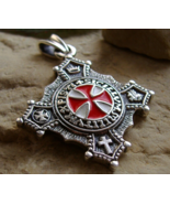 KNIGHTS TEMPLAR CHRISTIANITY RELIGION CROSS DOUBLE SIDED MEDAL PENDANT C... - £18.35 GBP