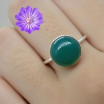 Gift For Her Natural Green Onyx Cluster Ring Size  925 Silver - £5.78 GBP