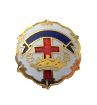 Cross and Crown Pin by Uncas Lapel Hat Pin Badge - £9.31 GBP