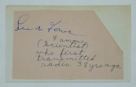 Lee de Forest Hand Signed 4.5x 2.75 Cut On 3x5 Index Card Inventor Radio - $148.49