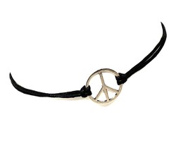CND Peace Sign Necklace Pendant Extinction Rebellion Choker Cord Boho Jewellery - £4.32 GBP